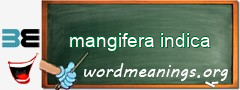 WordMeaning blackboard for mangifera indica